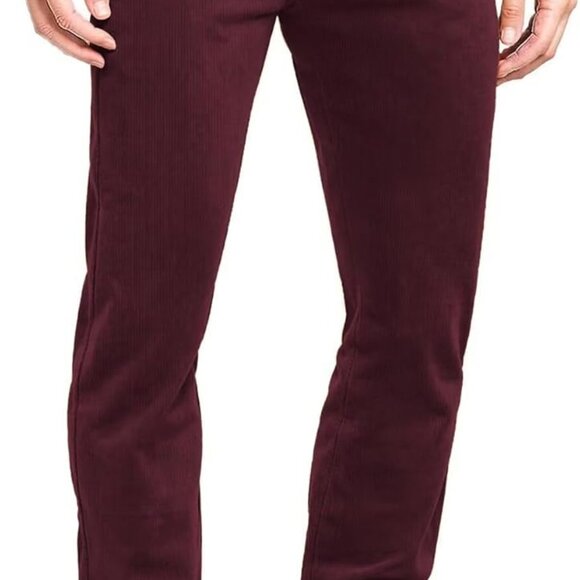 Stylish Men's Slim Stretchy Casual Corduroy Pants - Machine Washable 36W 32L